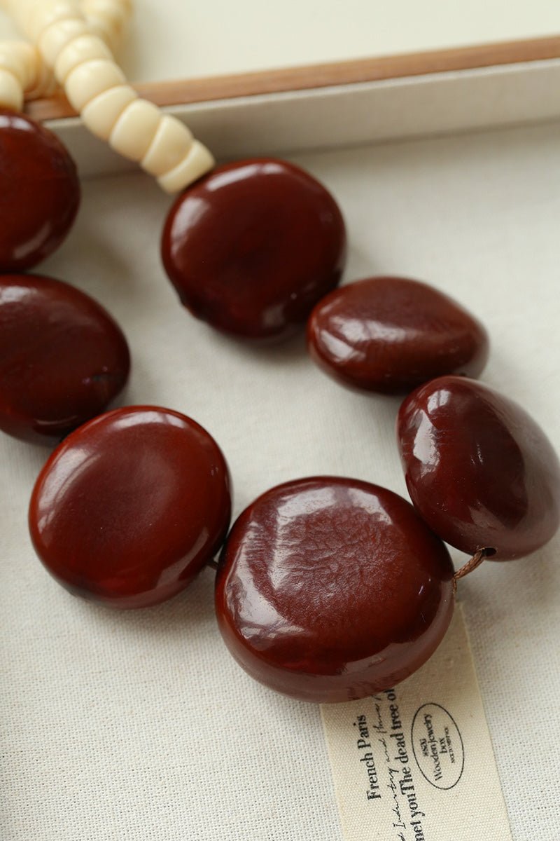 Statement Handcrafted Dragon Bean & Ivory Nut Necklace - floysun