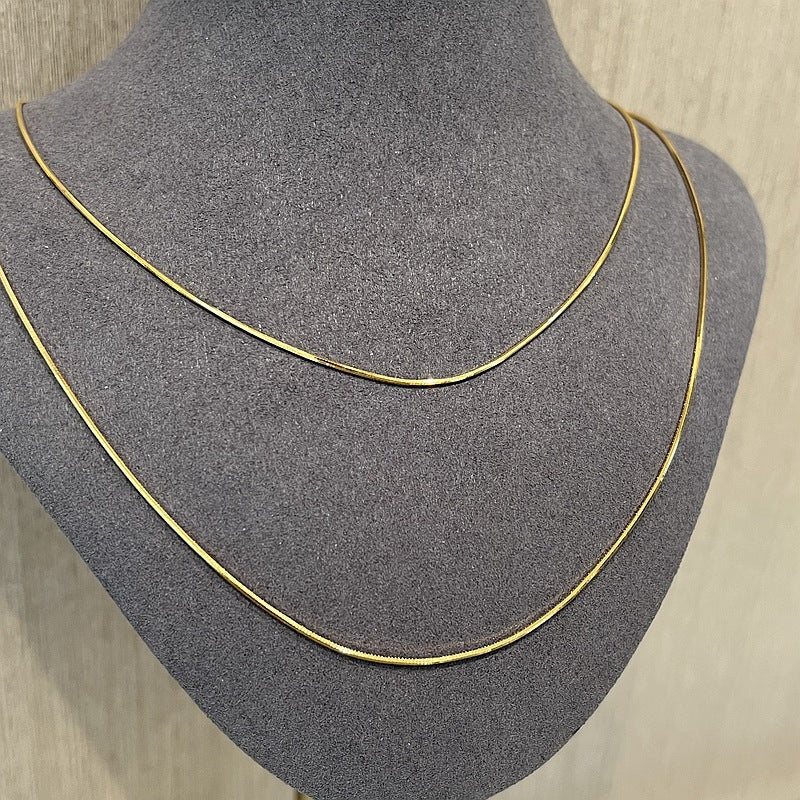 Sterling Silver 1.0mm Octagon Snake Chain Necklace - floysun