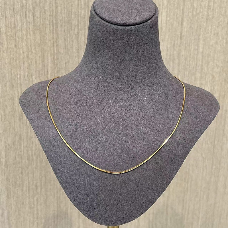 Sterling Silver 1.0mm Octagon Snake Chain Necklace - floysun