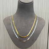 Sterling Silver 2.1mm/ 3.0mm Blade Snake Chain Necklace - floysun