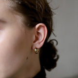 Sterling Silver Classic C - shaped Frosted Huggie Earrings - floysun