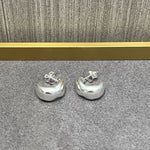 Sterling Silver Classic C - shaped Frosted Huggie Earrings - floysun
