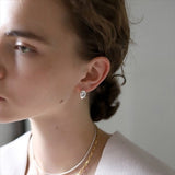 Sterling Silver Classic C - shaped Frosted Huggie Earrings - floysun