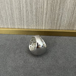 Sterling Silver Round White Mother - of - Pearl Statement Ring - floysun