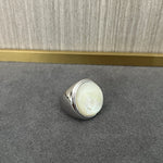 Sterling Silver Round White Mother - of - Pearl Statement Ring - floysun