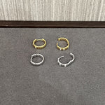 Sterling Silver Snake Chain Mini Hoops with Zircon - floysun