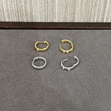 Sterling Silver Snake Chain Mini Hoops with Zircon - floysun