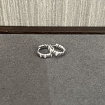 Sterling Silver Snake Chain Mini Hoops with Zircon - floysun