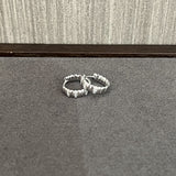 Sterling Silver Snake Chain Mini Hoops with Zircon - floysun