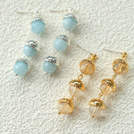 Stream Starflow Earrings – White Crystal & Aquamarine Edition - floysun