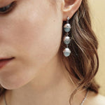 Stream Starflow Earrings – White Crystal & Aquamarine Edition - floysun
