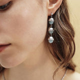 Stream Starflow Earrings – White Crystal & Aquamarine Edition - floysun