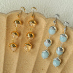 Stream Starflow Earrings – White Crystal & Aquamarine Edition - floysun