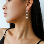Stream Starflow Earrings – White Crystal & Aquamarine Edition - floysun