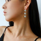 Stream Starflow Earrings – White Crystal & Aquamarine Edition - floysun