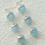 Stream Starflow Earrings – White Crystal & Aquamarine Edition - floysun