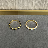 Striped Enamel CZ Stacking Ring - White - floysun