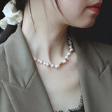 Stylish Classic Staggered Pearl Bead Necklace - floysun