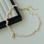 Stylish Classic Staggered Pearl Bead Pendant Necklace - floysun