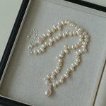 Stylish Classic Staggered Pearl Bead Pendant Necklace - floysun