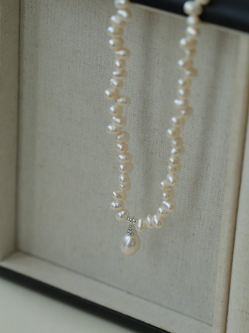 Stylish Classic Staggered Pearl Bead Pendant Necklace - floysun