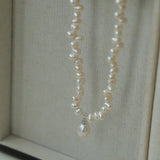 Stylish Classic Staggered Pearl Bead Pendant Necklace - floysun