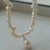 Stylish Classic Staggered Pearl Bead Pendant Necklace - floysun