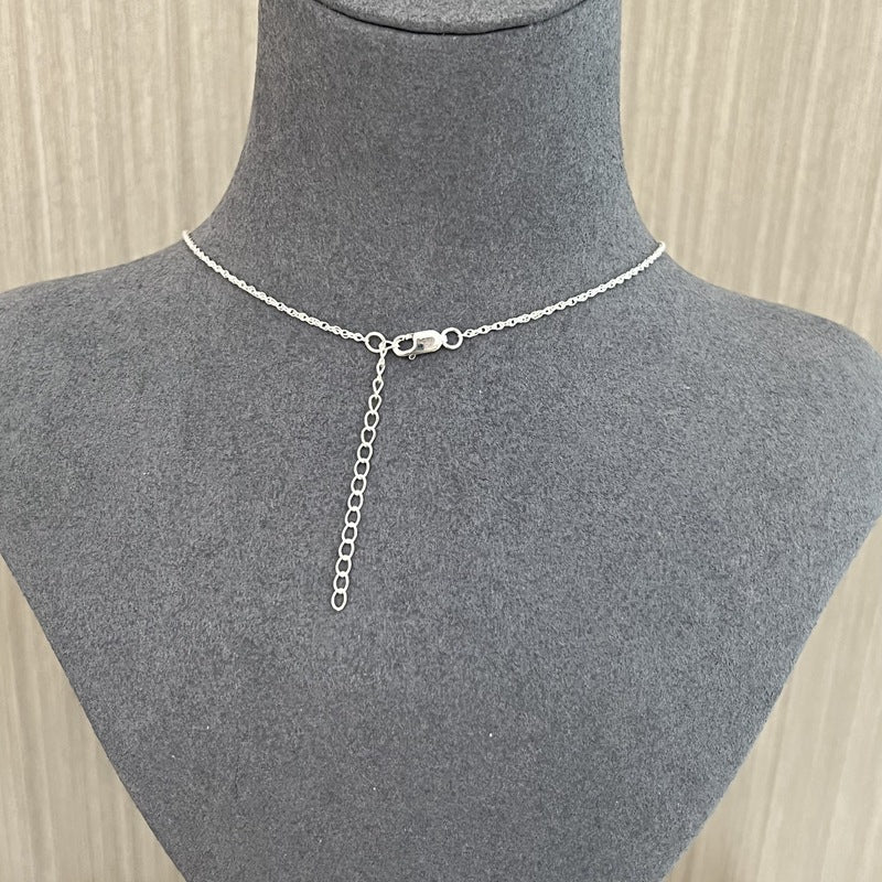 Stylish Large Water Drop Pendant Necklace - Sterling Silver - floysun