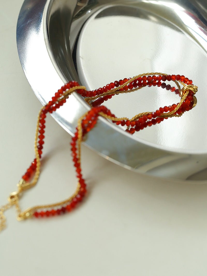 Stylishly Designed Chain Entanglement Gemstone Necklace - floysun