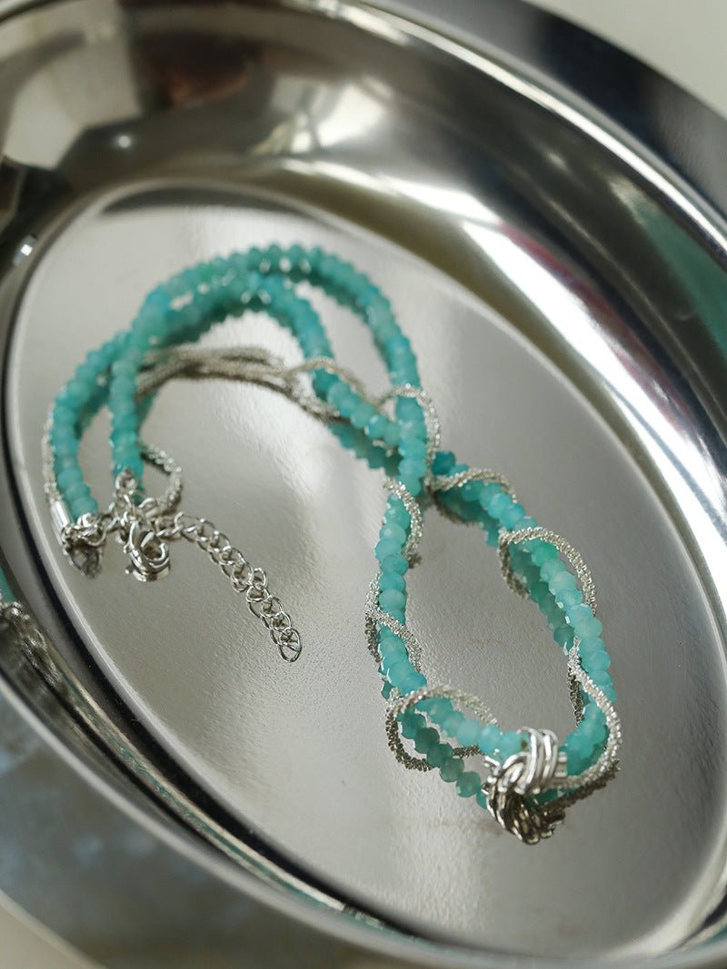Stylishly Designed Chain Entanglement Gemstone Necklace - floysun