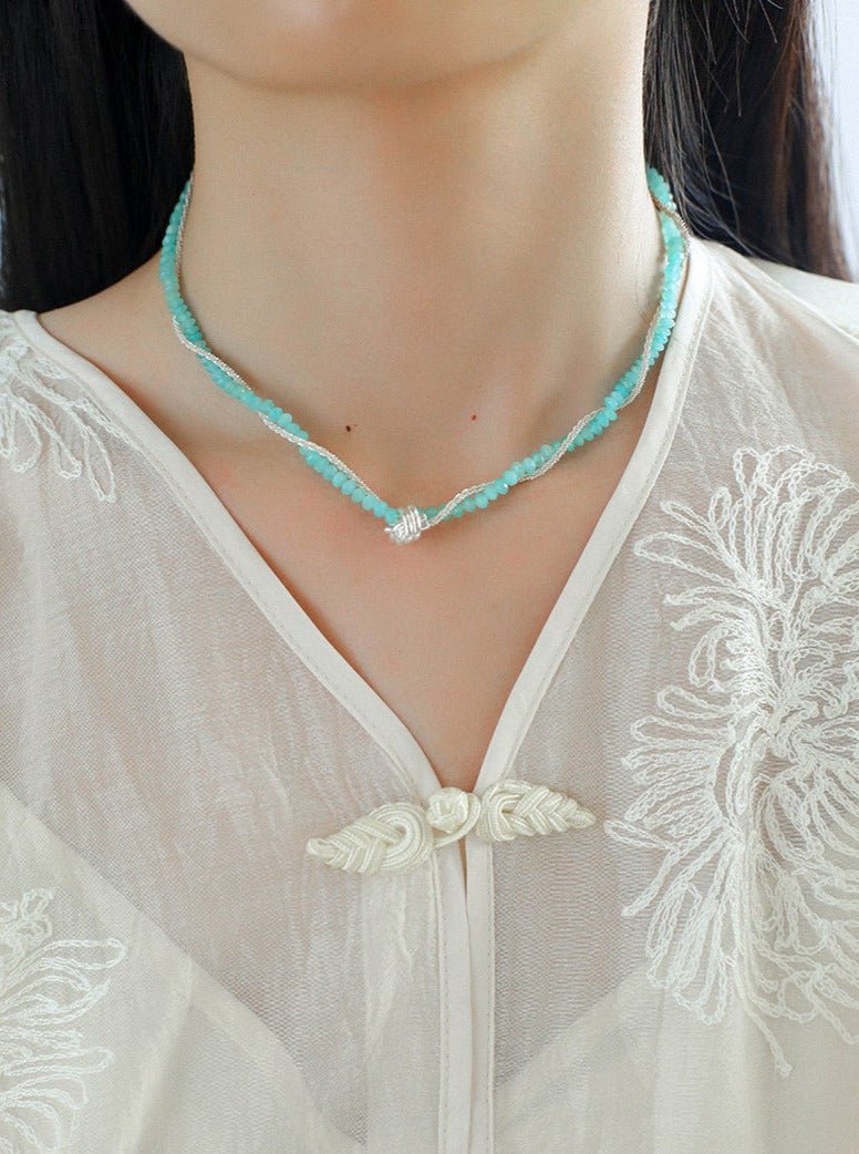 Stylishly Designed Chain Entanglement Gemstone Necklace - floysun