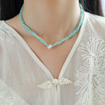 Stylishly Designed Chain Entanglement Gemstone Necklace - floysun