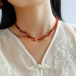Stylishly Designed Chain Entanglement Gemstone Necklace - floysun