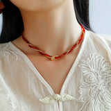 Stylishly Designed Chain Entanglement Gemstone Necklace - floysun