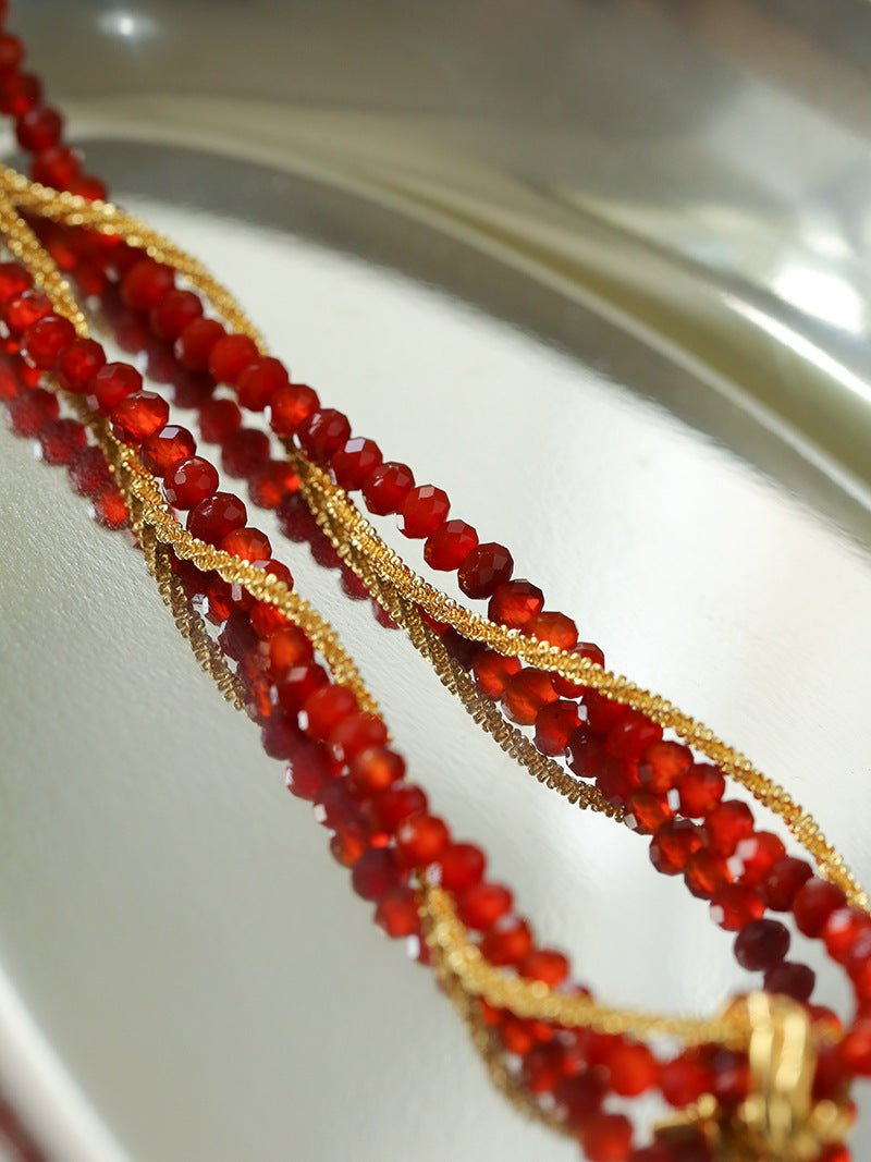 Stylishly Designed Chain Entanglement Gemstone Necklace - floysun