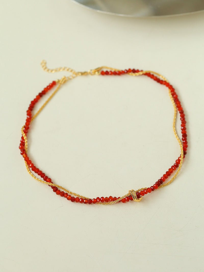 Stylishly Designed Chain Entanglement Gemstone Necklace - floysun