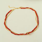 Stylishly Designed Chain Entanglement Gemstone Necklace - floysun