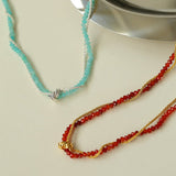 Stylishly Designed Chain Entanglement Gemstone Necklace - floysun