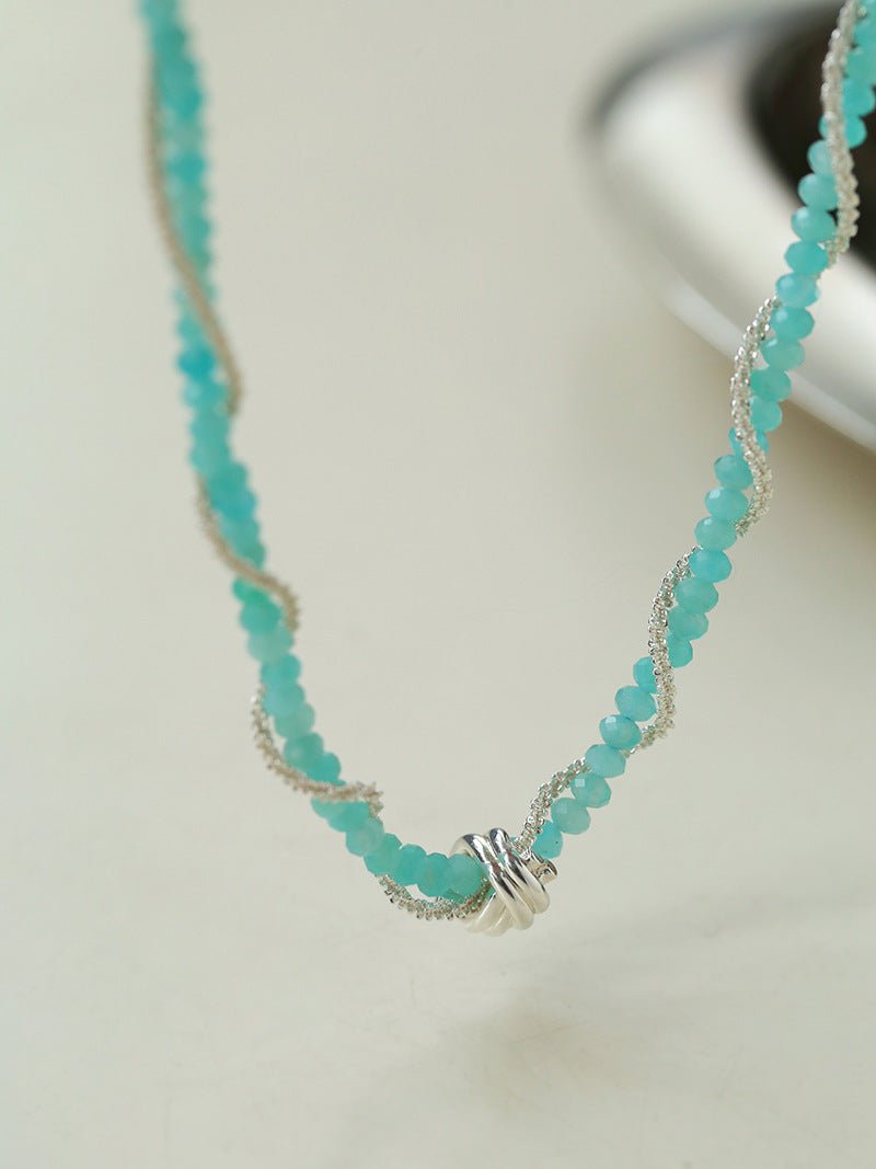 Stylishly Designed Chain Entanglement Gemstone Necklace - floysun