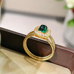 Sugar Tower Emerald K Gold Ring - floysun