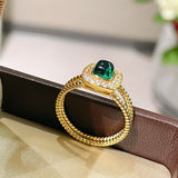Sugar Tower Emerald K Gold Ring - floysun