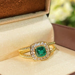 Sugar Tower Emerald K Gold Ring - floysun