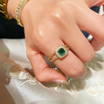 Sugar Tower Emerald K Gold Ring - floysun