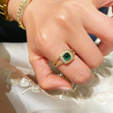Sugar Tower Emerald K Gold Ring - floysun