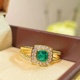 Sugar Tower Emerald K Gold Ring - floysun