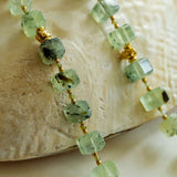 Summer Candy Box – Green Prehnite Faceted Beaded Necklace - floysun
