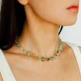 Summer Candy Box – Green Prehnite Faceted Beaded Necklace - floysun