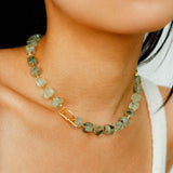Summer Candy Box – Green Prehnite Faceted Beaded Necklace - floysun