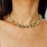 Summer Candy Box – Green Prehnite Faceted Beaded Necklace - floysun