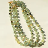 Summer Candy Box – Green Prehnite Faceted Beaded Necklace - floysun